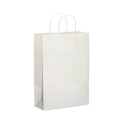 Pungă promoțională de cumpărături din hârtie de 100 g/m², cu pliu lateral din paper 100 g/m²