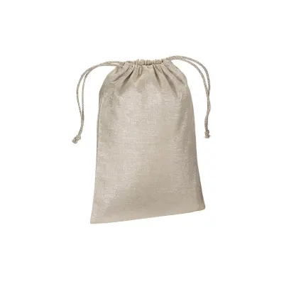 Pungă promoțională cadou din policoton strălucitor, de 90 g/m², cu închidere cu șnur din cotton