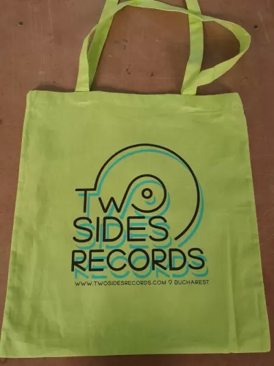 Sacosa cotton bag lh verde tow sides records