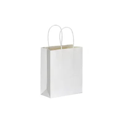 Pungă promoțională de cumpărături din hârtie de 100 g/m², cu pliu lateral din paper 100 g/m²