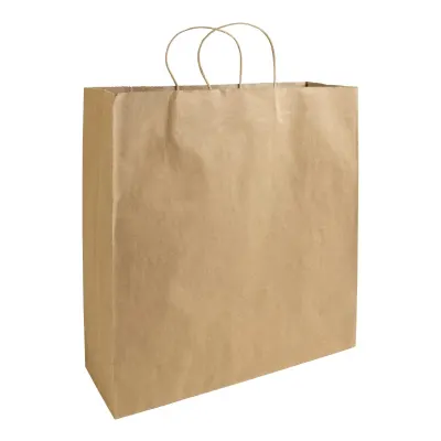 hârtie 100% reciclată, 100 g/m², pungă de cumpărături cu pliu lateral din bumbac reciclat 100 g/m²