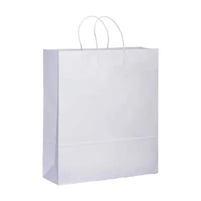Pungă promoțională de cumpărături din hârtie de 100 g/m², cu pliu lateral din paper 100 g/m²