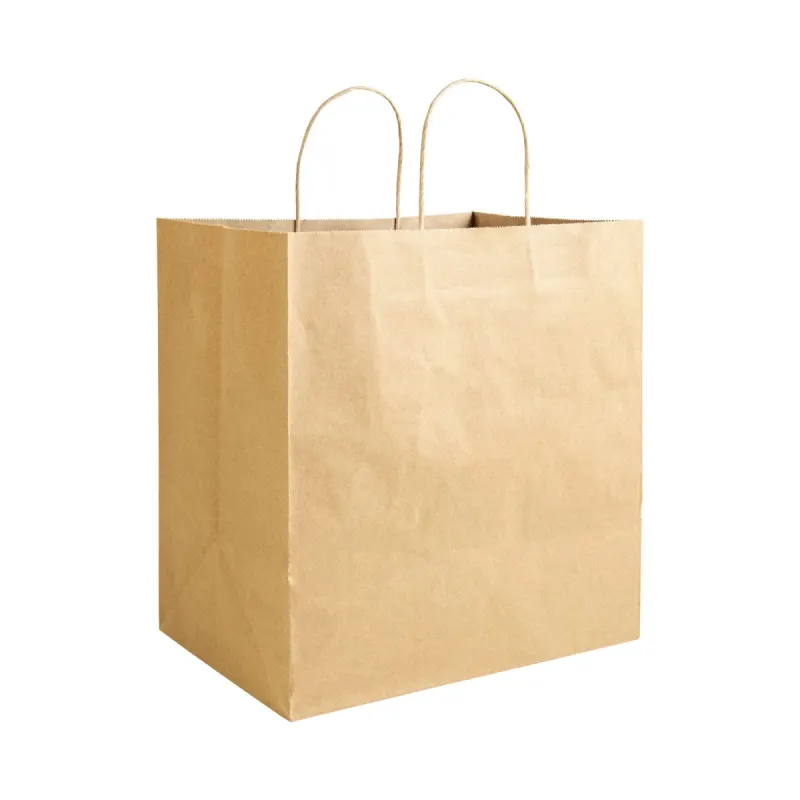 hârtie 100% reciclată, 100 g/m², pungă de cumpărături cu pliu lateral