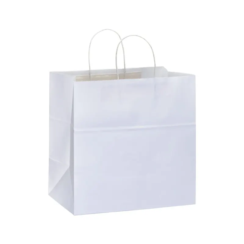 Pungă promoțională de cumpărături din hârtie de 100 g/m², cu pliu lateral